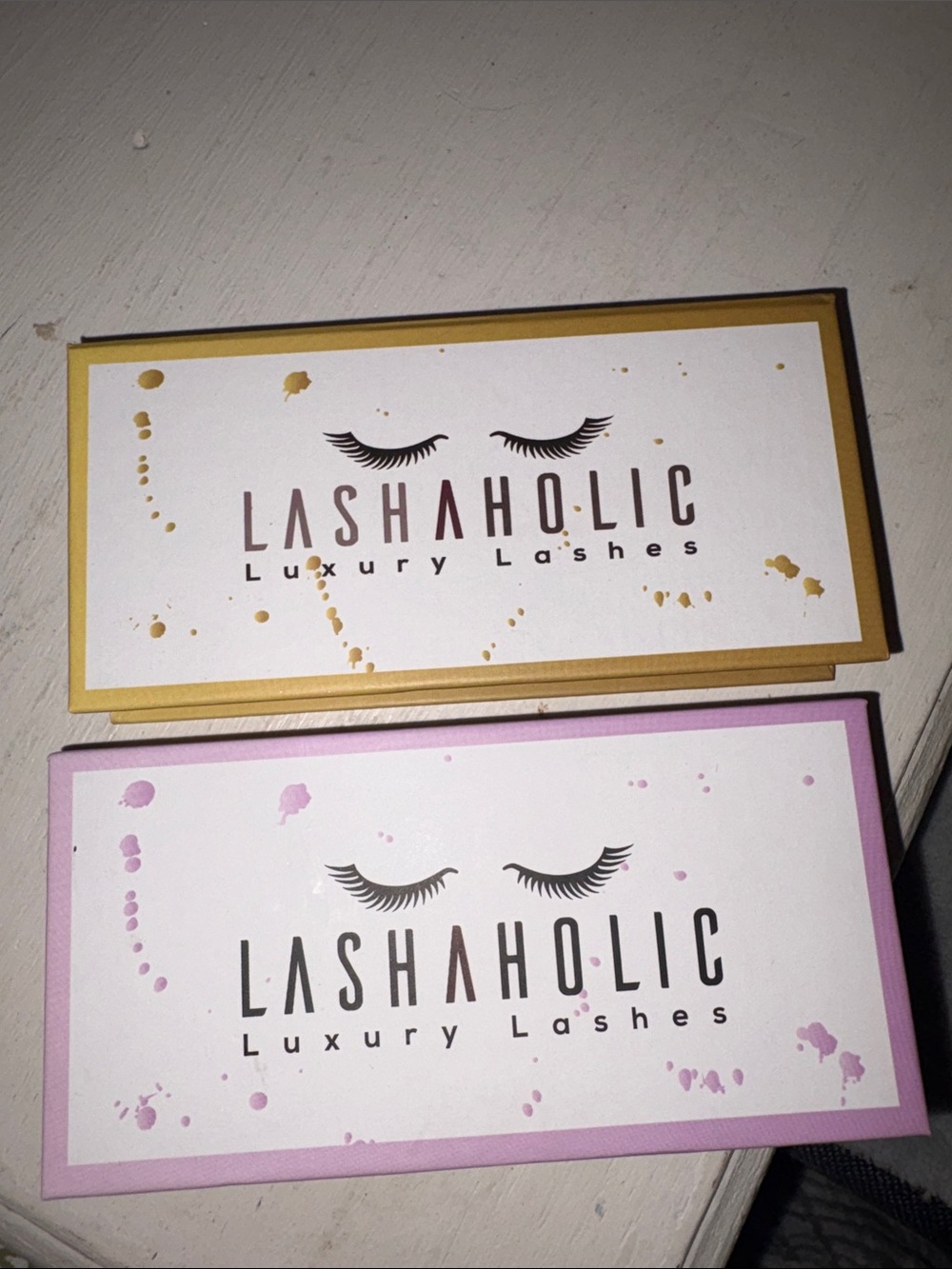 Lashaholic Luxury Lashes - Gold & Pink Boxes with Black Lashes NWT